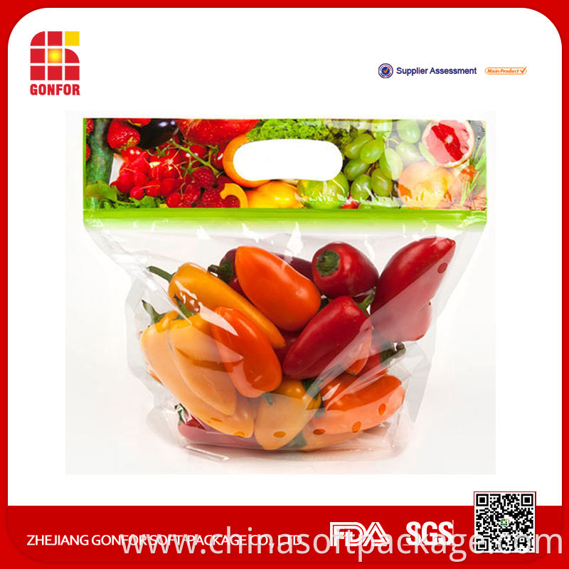 Slide Zipper Bag For Fruit And Vegetable Packaging